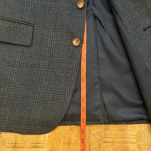 Vintage Chaps Ralph Lauren Wool Blazer Mens 42L Houndstooth Glen Plaid Tweed USA - Picture 16 of 16